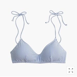 NWT J.Crew Seersucker French Bikini Top